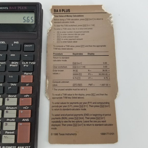 Texas Instruments TI BA Ii Plus Calculator Pro Financial Adv Business Analyst - Picture 5 of 9